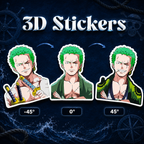 One Piece - Zoro 3D Stickers - ScandiAnime