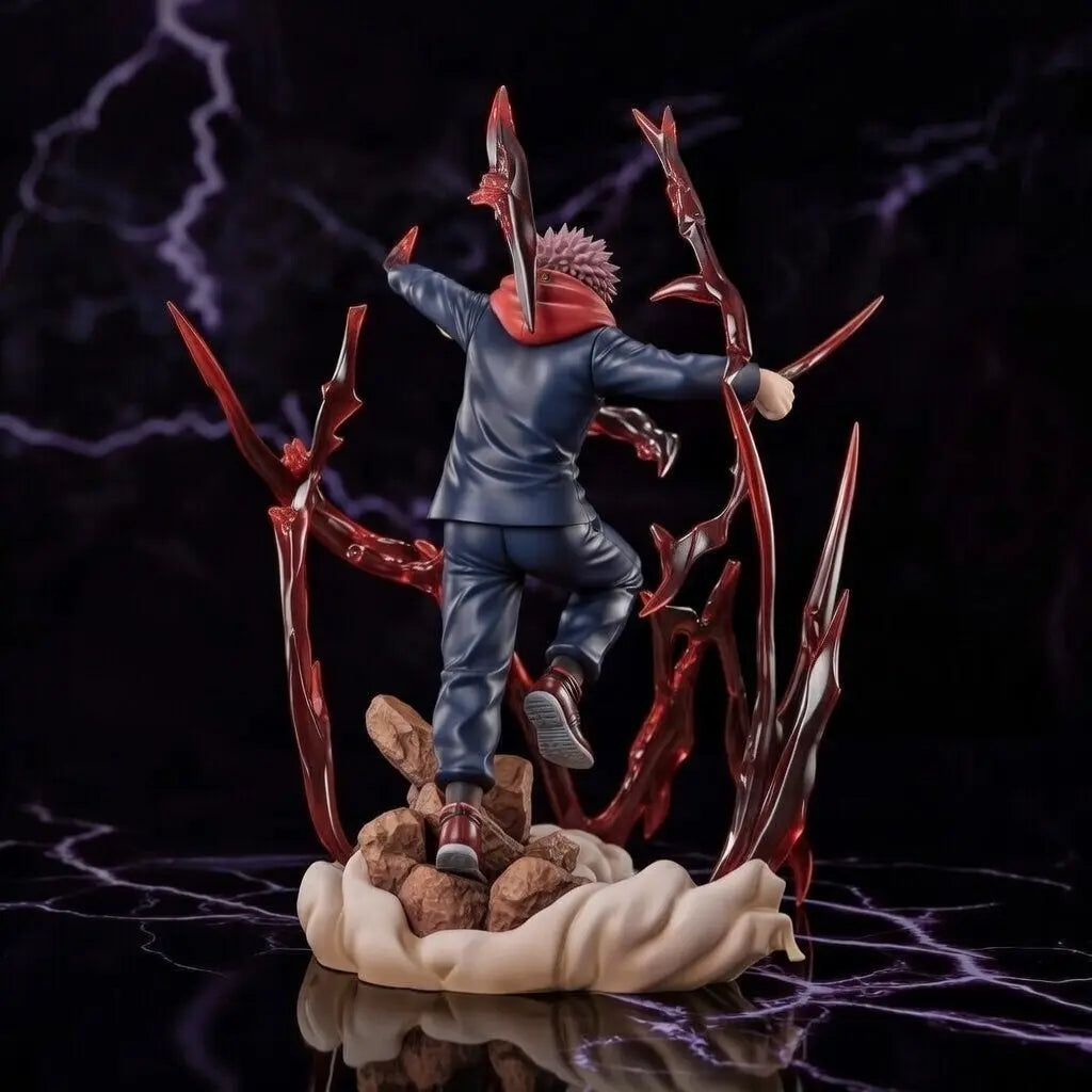 Yuji Itadori figure from ScandiAnime, detailed collectible figure showcasing the character's dynamic pose and vibrant design.