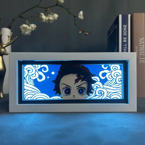 Tanjiro Kamado Aura Lamp by ScandiAnime, featuring a detailed figure with glowing aura effects, perfect for anime fans and collectors.