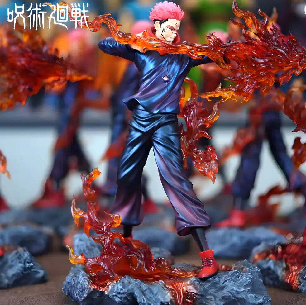 ScandiAnime Sukuna figure showing intricate design with detailed facial features and vibrant clothing from the anime series.
