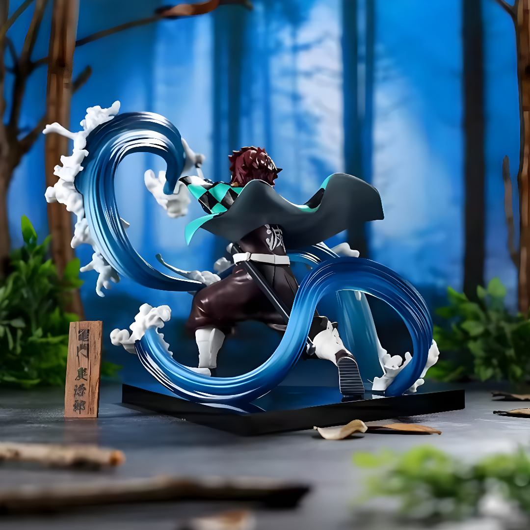 Tanjiro water figure from ScandiAnime featuring a detailed tan-colored figure of Tanjiro from Demon Slayer.